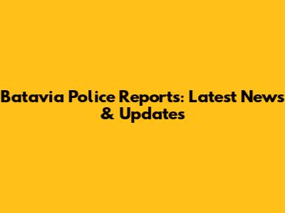 Batavia Police Reports: Latest News & Updates