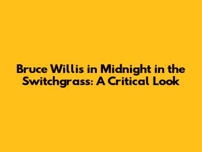 Bruce Willis in Midnight in the Switchgrass: A Critical Look