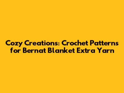 Cozy Creations: Crochet Patterns for Bernat Blanket Extra Yarn