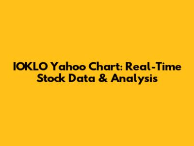 IOKLO Yahoo Chart: Real-Time Stock Data & Analysis