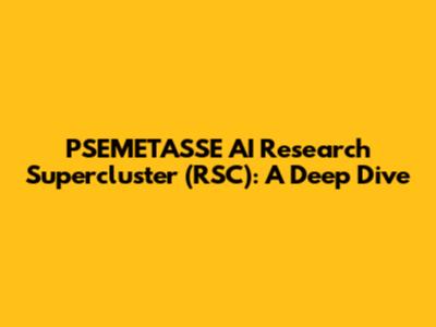PSEMETA'SSE AI Research Supercluster (RSC): A Deep Dive