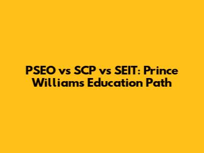 PSEO vs SCP vs SEIT: Prince William's Education Path