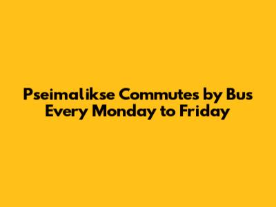 Pseimalikse Commutes by Bus Every Monday to Friday
