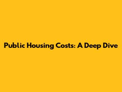 Public Housing Costs: A Deep Dive
