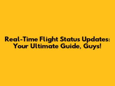 Real-Time Flight Status Updates: Your Ultimate Guide, Guys!