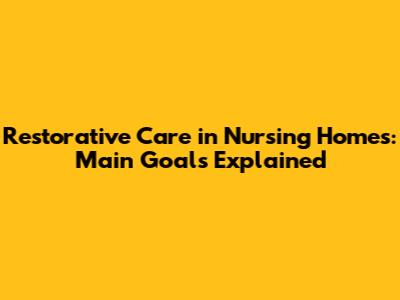 Restorative Care in Nursing Homes: Main Goals Explained