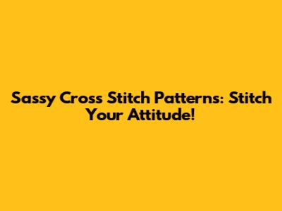 Sassy Cross Stitch Patterns: Stitch Your Attitude!