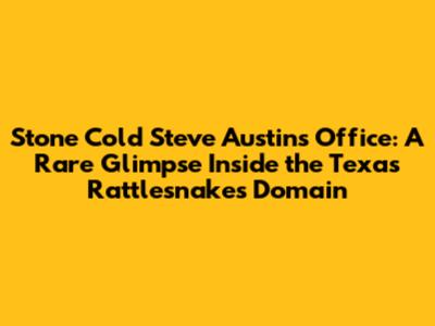 Stone Cold Steve Austin's Office: A Rare Glimpse Inside the Texas Rattlesnake's Domain